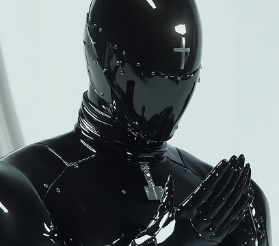 Futuristic humanoid technology figure