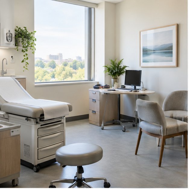 Modern medical practice consultation room