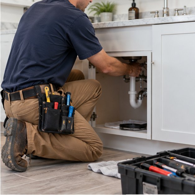 Home services technician at work