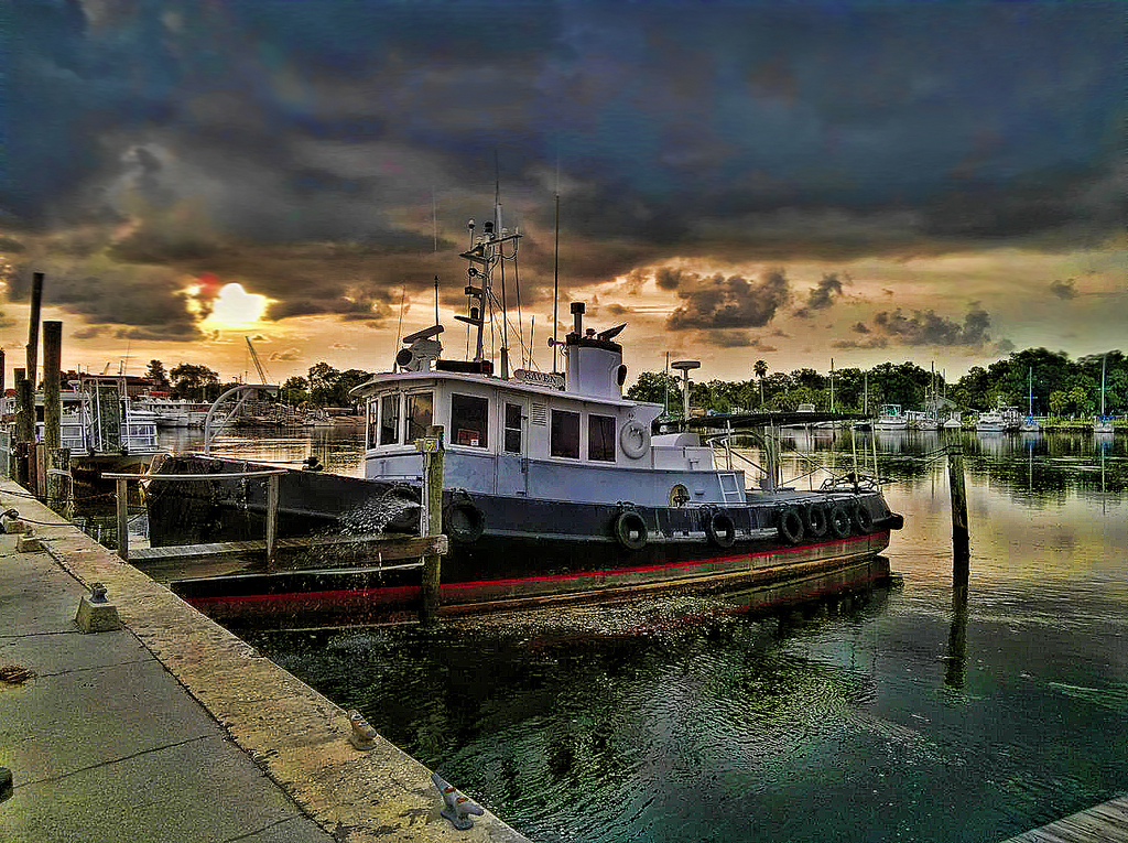 Working waterfront in Tarpon Springs Florida