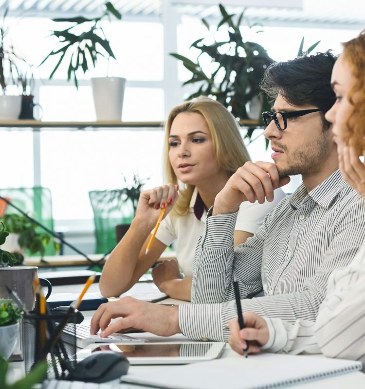 Business people group working to find solution of problem